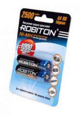 Аккумуляторная батарейка Robiton AA 2500mAh BL2