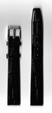 Ремень кожаный, 16 мм, Kroko (черный, удлиненный )